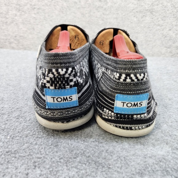 TOMS Slip On Shoes Black White Pattern Casual Comfort Loafers Mens 12 - Picture 4 of 11